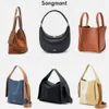 Songmont Bag Luna Purse Clutch Basket CrossBody Song Bolsa Designer Underarm Bag Moda Hobo Bolsa de Ombro Luxo Totes Meia Lua Sacos Balde de Couro Real