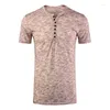 Men's T Shirts Men Shirt Short Sleeve T-shirt Fashion V Neck Button Tshirt Tops Tees Arrive Male Stylish Clothing