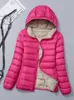 Donsparka's voor dames Winterjassen Herfst Winter Omkeerbare capuchon Winddicht Witte eendendonsjassen Ultralichte draagbare pufferparka's 231005