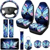 Car Seat Covers Butterfly Accessories Cover Full Set Steering Wheel Belt Cushion Center Console Cup Ho