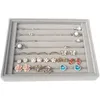 Jewelry Boxes box grey flannel Trinket Box ring earrings bracelet necklace jewelry display storage tray 231005