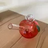 Petit bang à pomme en verre rouge de 3,9 pouces avec joint femelle de 10 mm