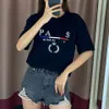 2023 Paris classic fashion trend brand Wheat Coke lock letter T-shirt women's cotton short sleeve loose women's T-shirt