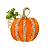 Diseñador Broche de lujo Halloween Rhinestone Calabaza Broche Decoración Gota Aceite Cardigan Pin Hebilla Chaqueta Suéter Accesorio Ramillete