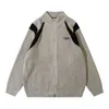 Sports tröja kappa y2k hiphop stickad blixtlås lapptäcke jumper streetwear 2023 harajuku mode casual lösa tröjor jackor