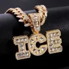 Hanger Kettingen Hip Hop Iced Out Bling Koning Koningin Brief Ketting Vrouwen Mannen 13mm Miami Cubaanse Link Chain Mannelijke mode Sieraden