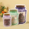 Mason Jar Bottles Shape Food Storage Stand Up Bags Reusable Zipper Mylar Smell Proof Pouch Seal Fresh For Snack Peanut Sugar Coffee Bean Powder Sand Nuts Tea Packaging