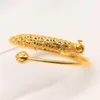 Bracelet Hi Cuff 24K Bracelet en or Mode Paon en relief pour les femmes Mariée africaine Bijoux de mariage Cadeaux2298