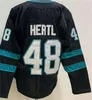 Omvänd retro hockey 48 Tomas Hertl Jersey Man 39 Logan Couture Alla sömda för sportfans Team Color Black Green Away Bice Breable Pure Cotton High Sale