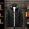 Parka en duvet pour hommes, veste tendance d'hiver pour moto, Baseball, coupe-vent, fermeture éclair, doublure en peluche, 231005