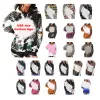 Wholesale Leopard Grain Adults Bleach Sweatshirts 100% Polyester Sublimation Blank Faux Bleached Hoodies Printable Logo Tie Dye Pullover Sweater Shirts FS9544