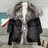 Parka da donna in piumino Moda Autunno Inverno Collo in vera pelliccia Cappotto caldo da donna spesso Piumino in piuma d'oca al 90% Cappotto femminile di lusso Outwear 231005