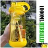Water Bottles Mti Color 1000Ml Bpa Gray Rose Red Portable Herbalife Nutrition Plastic Sports Hiking Fitness St Bottle Drop Delivery Dhysh