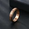 Hip Hop Punk Drehbarer Ring Herren Edelstahl Römische Digitalringe Graviert Vielseitiger Paarring Schwarzgold Herren Großhandel Verlobung Gothic Schmuck Bijoux