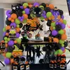 Autres fournitures de fête d'événement Black Orange Ballon Halloween Ballon Arch Garland Kit Spider Bat Pumpkin Feuille Ballon Papier Bat Halloween Party Décoration 231005