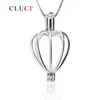 CLUCI pingente de gaiola de coração 925 prata esterlina pingente de pérola 3 peças suporte de contas acessórios para mulheres joias de prata autênticas S1810249j