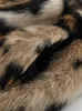 Damen-Trenchcoat aus Kunstfell, Lautaro, Winter, lang, Leopardenmuster, warm, flauschig, Kunstfell, für Damen, langärmelig, zweireihig, europäische Mode, 231006