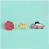 Broches broches bijoux de mode broche émail broches collier Badge rouge voiture fleur Cool Design usine en gros livraison directe