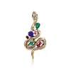 Broche de luxe de styliste, goutte d'huile, serpent de poitrine, aiguille de serpent, pendentif polyvalent, accessoires pour hommes et femmes, broche d'eau diamant serpent ruisseau