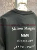 Erkek Hoodies Sweatshirts Black White Mm6 Margiela Sekiz Dil Tişört Erkek Kadınlar En İyi Sürüm Uzun Kollu Tees J231006