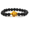 Charme Pulseiras Pedra Natural 8mm Preto Lava Beads Tartaruga Charms Pulseira Óleo Essencial Por Difusor Stretch Yoga Jóias D Dhgarden Dhbfr