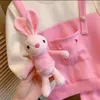 Clothing Sets Autumn Pink Children's Suits Boys and Girls Thickened Hooded Pullovers Tops Trousers Sports Suits Sweater Suits with Doll Rabbit 230927