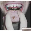 Grillz Dental Grills Grillz Dental Grills 18K Gold Teeth Braces Punk Hip Hop Mticolor Diamond Custom Bottom Mouth Fang Tooth Cap Va D Dhqsd