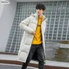 Men's Down Parkas S-3xl Mens White Duck Down Jacket Winter Male Coats Zipper Long Style Solid Hooded Thicken Windproof Outerwear Clothes Hy169 231005