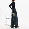 Jean femme Streetwear rétro mode été femmes taille haute ample jambe large pantalon en Denim droit Y2K Baggy pantalon 231005