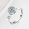 Bagues de cluster Fashion Devil's Eye Bague rotative pour hommes Femmes Creative Argent Couleur Ouvert Bijoux réglables