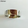 Silberner englischer Bibelring 8 mm 316 Titanstahl Weißgold Farbe Kreuz Buchstabe Gebet Bibel Ehering Ring Männer Frauen 323h