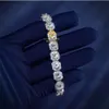 Bijoux de feu 6 mm 10 mm Sterling Color Vvs Collier de chaîne de tennis en cluster de diamant Moisanite pour hommes Femmes