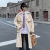 Men s Trench Coats Men Design Pockets Solid Double Breasted Oversize Leisure Teens Long Sashes Stylish Outwear Hombre Korean Style BF 231005