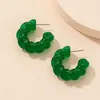 Boucles d'oreilles cerceau UJBOX mode vert jaune résine acrylique pour femmes Texture fête vacances accessoires entier Bulk245S