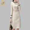 2019 New Tweed Dress Women Spring Vintage Wool Plaid Dresses 여성 우아한 모직 드레스 숙녀 사무실 멍청이 Y200102200a