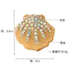 Designer de luxo broche nova concha broche luz luxo moda feminina strass terno casaco pino criatura marinha breastflower