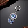 Porte-clés Hibou Dauphin Fleur Elaphant Forme Mauvais Oeil Porte-clés Pour Femmes Hommes Bleu Charms Pendentif Sac Accessoires De Voiture Drop Livraison Jewe Dhj3T