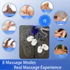 Fotmassager EMS Foot Massager Pad Portable Massage Mat Foot Acupoint Massage Muskelstimulering Förbättra blodcirkulation Relief smärta USB 231006