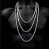 Nya Hip Hop 5A CZ Tennis Chain Necklace Plated Gold Silver Punk 5mm Zircon asfalterade långa halsband för kvinnor Boy Friend Whole2262