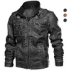 Männer Leder Faux Marke Jacke Männer Vintage Biker PU Mantel Kausalen Motorrad Jacken Plus Größe 8XL 3D Stehkragen herbst Winter Dicke Tops 231005