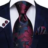 Noeuds papillon Hi Tie Peacock Blue Nouveauté Design Cravate de mariage en soie pour hommes Hanky Boutons de manchette Cadeau Mens Cravate Set Business Party Drop 231005