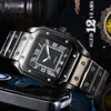 Haute qualité homme carré montre vintage en acier inoxydable automatique mécanique étanche montres de mode réservoir montres designer fête cadeaux de mariage montre