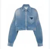 Cappotto in denim da donna di design Lettere con bottoni da donna Stile primavera autunno Slim per Lady Outfit Woman 542