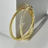 Hoop Huggie SOMILIA 18K Gold Plate Large Earrings 925 Sterling Silver Simple Classic Women's Earring Jewelry for ladys 231005