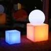 Lâmpadas de mesa 10/20 CM LED Cube Candeeiro de mesa com controle remoto AAA Bateria 16 RGB Cor Quarto Cabeceira Night Light Bar Wedding Party Desk Light YQ231006