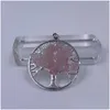 Charms Alloy Tree of Life Gravel Stone Pendant Energy Rose Quartz Chip Bead Girls Women Gift Halsband smycken som gör grossa dhgarden dhoh2