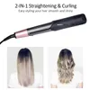 Curling Irons 2 i 1 hårrätare och curler vridning rätning av järn professionell negativ jon snabb uppvärmning styling platt 231006