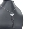 Necklace PraD Designer Luxury Fashion Women 925 Sterling Silve Personalized Hip Hop Personalized Network Red Collar Chain Inverted Triangle Tassel Necklace