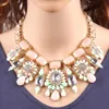 2020 Senaste modell Fashion Luxury Harts Crystal Flower Pendant Statement Choker Halsband för flickor Autumn Populära smycken12863