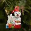 Decorazioni natalizie Ciondolo albero di Natale Cucciolo carino Resina Acrilica Cane Goccia Ornamento Anno Festivo Forniture per feste Decorazione della stanza Regalo di Natale 231005